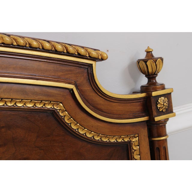 Karges King Size Walnut Gold Gilt Bed Headboard For Sale - Image 12 of 16