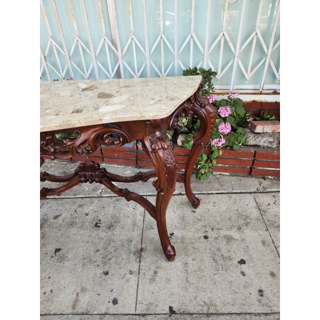 1960s Console Table With Marble To For Sale - Image 4 of 12
