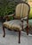 Wood Vintage Tuscan Style Mahogany Accent Chair W/Stripe Fabric For Sale - Image 7 of 12