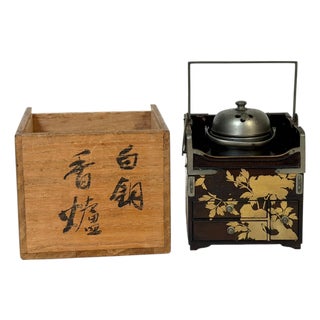 Japanese Meiji Gold Maki-e Lacquer Tabako-Bon Smoking Cabinet For Sale