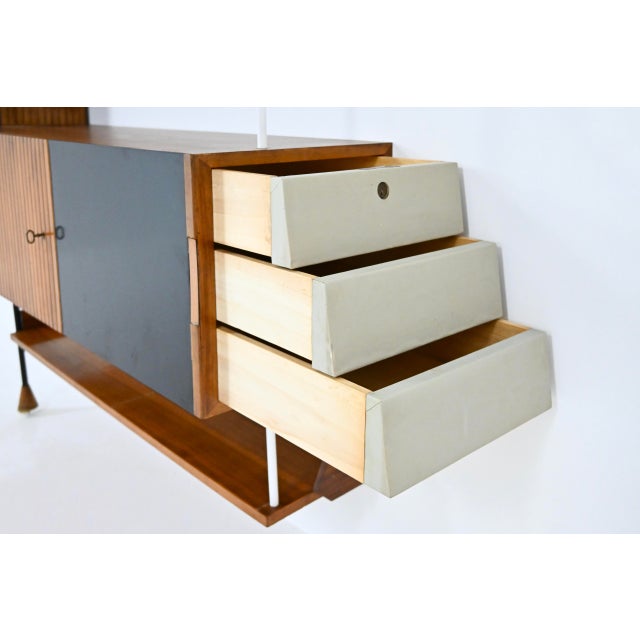 Tan Wall Unit by Luigi Fornasari, 1950s For Sale - Image 8 of 14