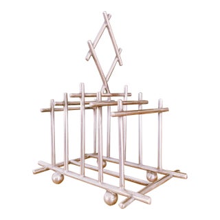 Antique English Silver Plated Toast Rack For Sale