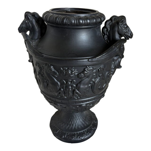 Late 19th Century Bassalt Horse Head Handled Urn For Sale