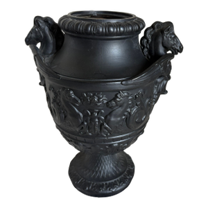 Late 19th Century Bassalt Horse Head Handled Urn