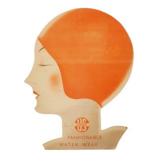 Art Deco Die Cut Lithograph Store Display of Bathing Beauty, c.1930 For Sale