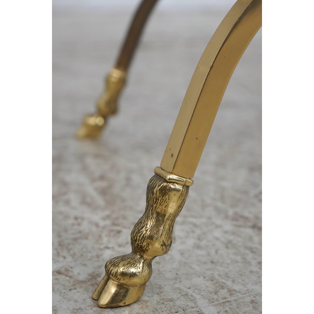 Metal Iron Brass & Glass Rams Head Coffee Table For Sale - Image 7 of 13
