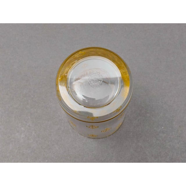 Glass Mid 20th Century Saint-Louis Crystal France Marhaba Gold Gilded Tea Tumbler Glass For Sale - Image 7 of 11