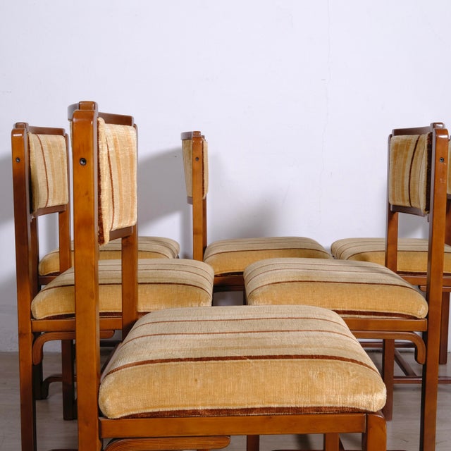1980s Vintage Italian Chairs in Solid Wood, 1980s, Set of 6 For Sale - Image 5 of 18