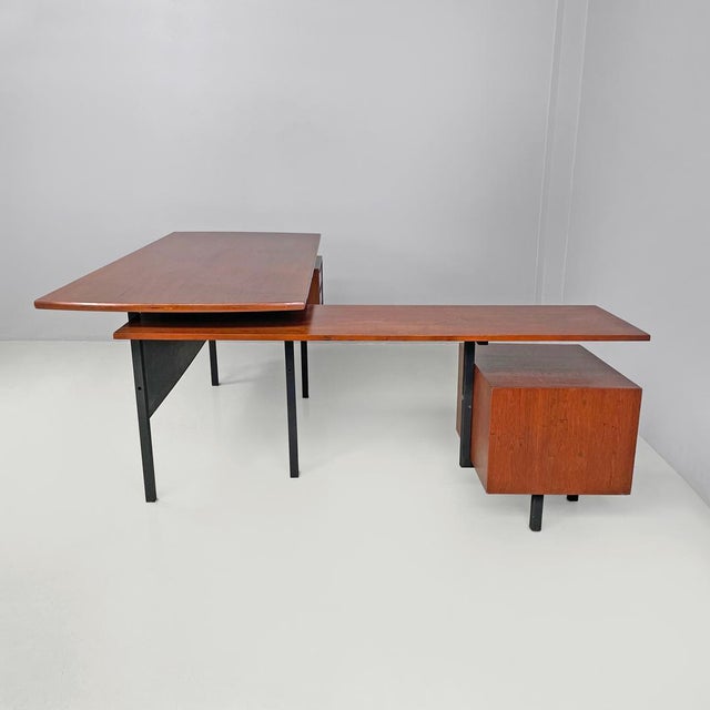 Black Mid-Century Modern Italian Double Desk by Campo and Graffi for Home, 1960s For Sale - Image 8 of 18