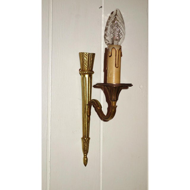 Antique Spanish Brass Wall Lamp from Unbekannt, 1950s For Sale - Image 4 of 7