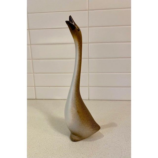 Brown Large Vintage Late 20th Century Howard Pierce Porcelain Goose For Sale - Image 8 of 8