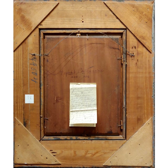 Textile 1900s Raphaël Chichmanian Portrait of an Islamic Patriarch Armenian Oil Painting For Sale - Image 7 of 10