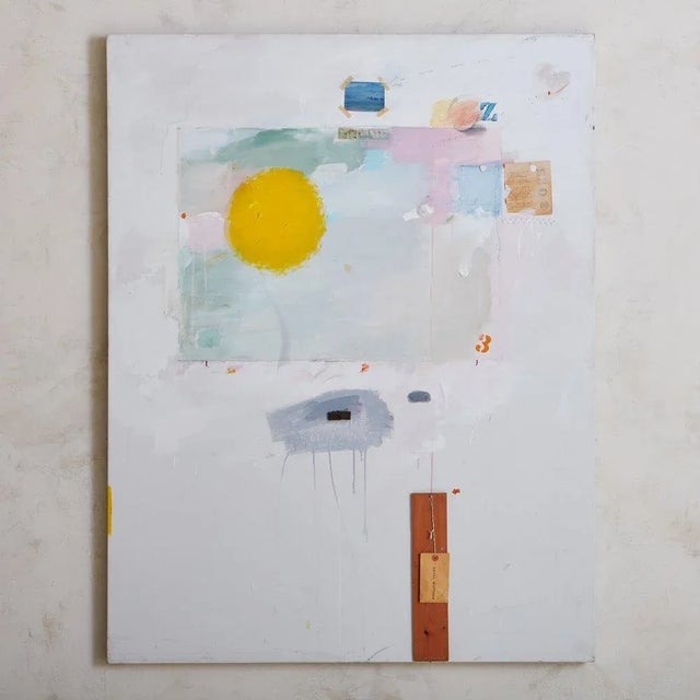 "Domestic Issues" Modern Abstract Mixed-Media Painting on Canvas by Maxine Snider, 1990s For Sale - Image 11 of 11