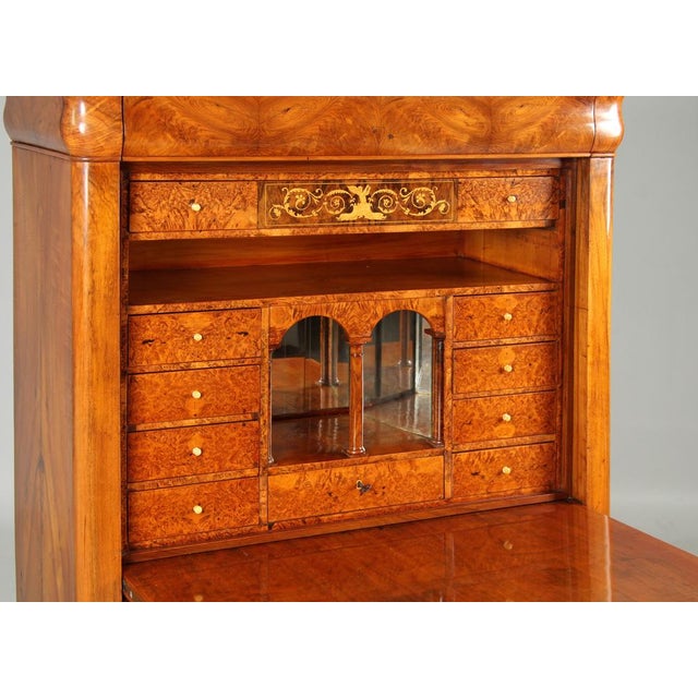 Antique Biedermeier Walnut Secretary, 1835 For Sale - Image 4 of 18
