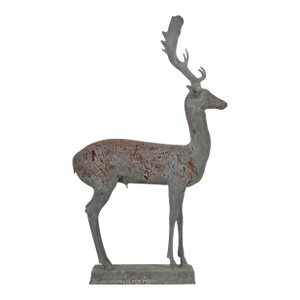 Mid-Century Continental Cast Lead Garden Statue of a Stag