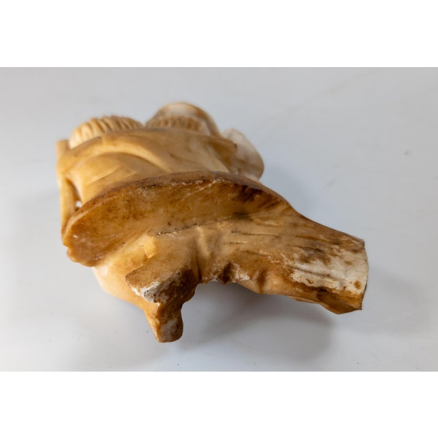 19th Century American Folk Art Alabaster Fragment Carving Boy & Girl on Swing For Sale - Image 9 of 10