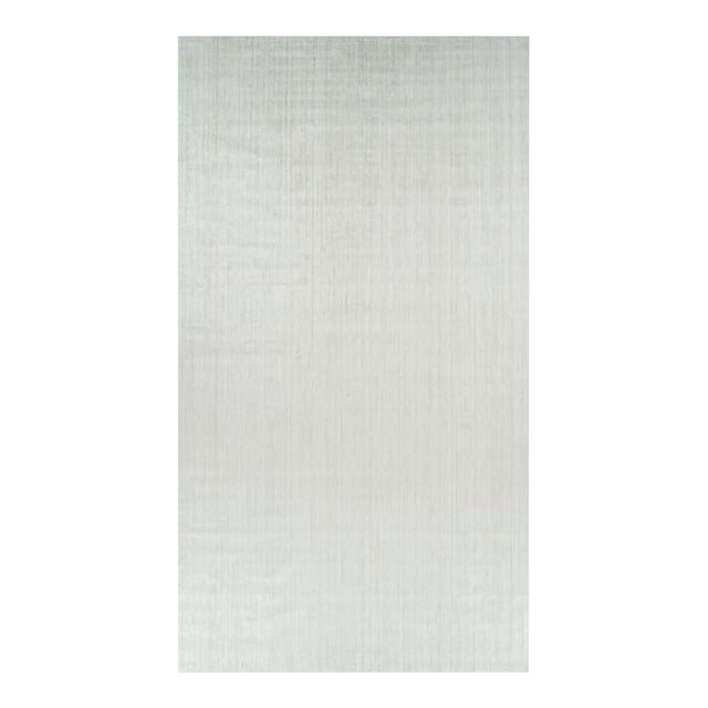 Rug & Kilim’s Oversized Textural Rug in Solid White and Silver-Gray Striae - 11x20 For Sale