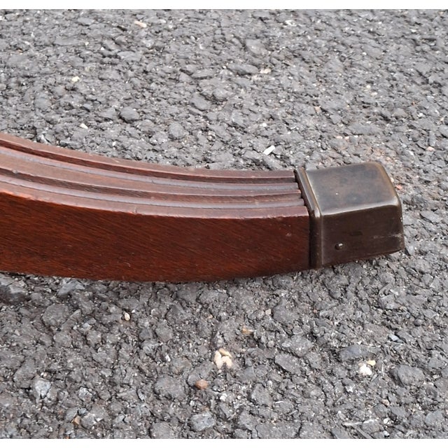 Georgian Style Mahogany and Tooled Leather and Stenciled Top Drum Table C. 1930s For Sale - Image 14 of 16