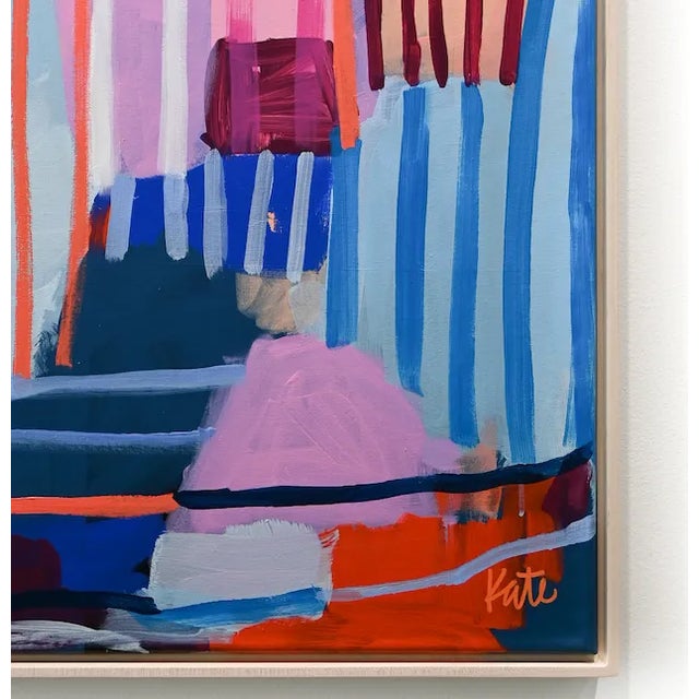 Contemporary Contemporary, Striped Painting "Lovely in Love" by Katie Craig For Sale - Image 3 of 3