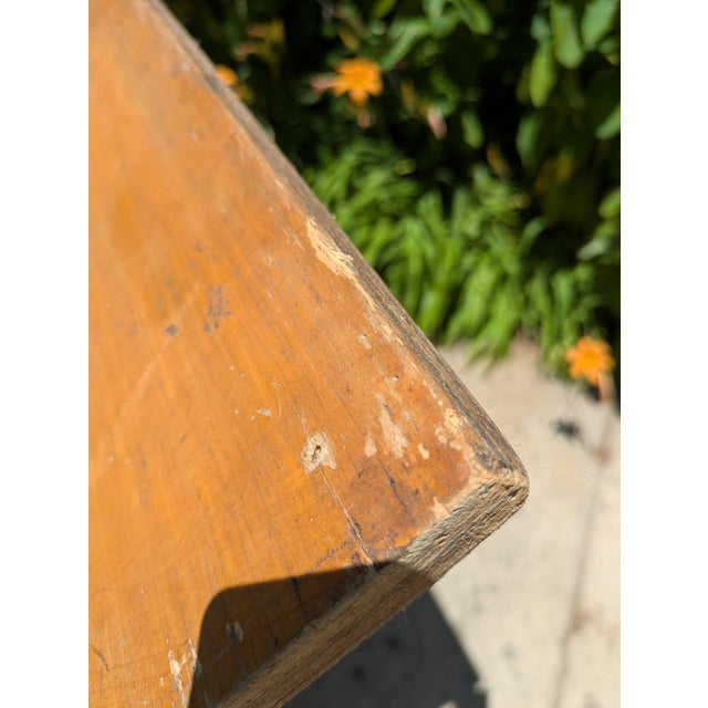 Antique Industrial Cast Iron Adjustable Pedestal Base Drafting Artist Table For Sale - Image 14 of 15