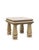 2000 - 2009 Kreiss Contemporary Travertine Stone Carved Wood Accent Table For Sale - Image 5 of 5