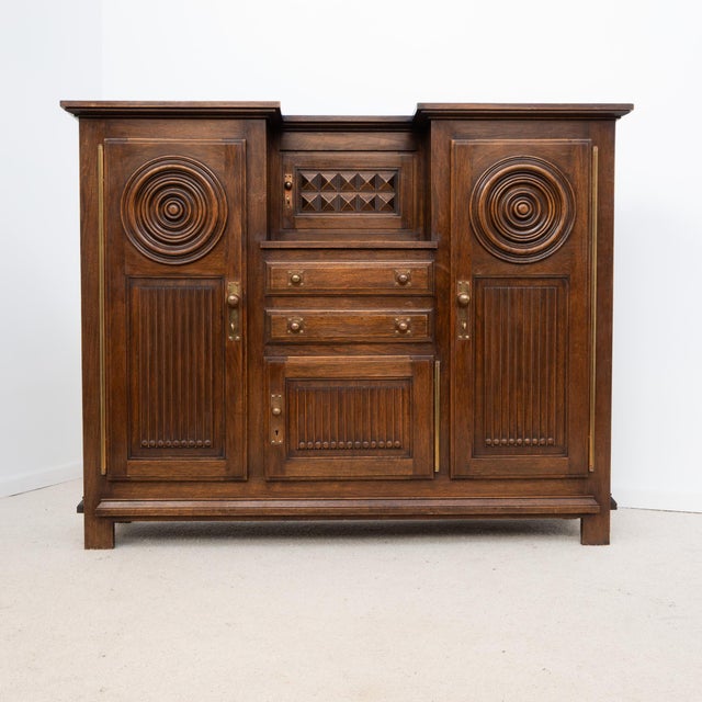 Art Deco Oak Buffet, 1940 For Sale - Image 10 of 10