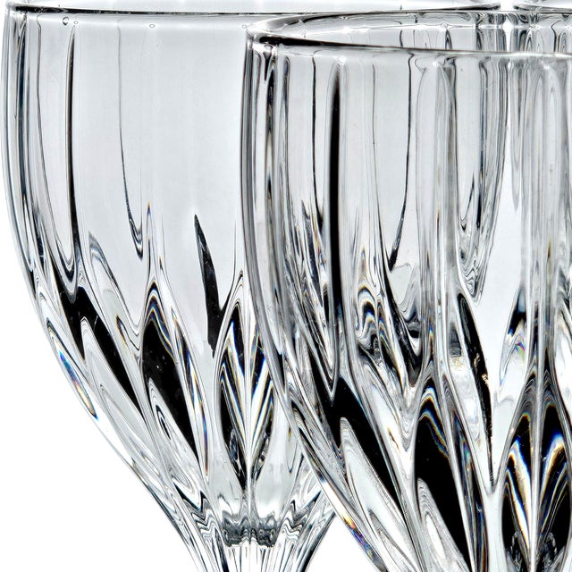 Glass Mikasa Park Lane Ribbed Crystal Water Goblets, Japan, 8 Oz For Sale - Image 7 of 11