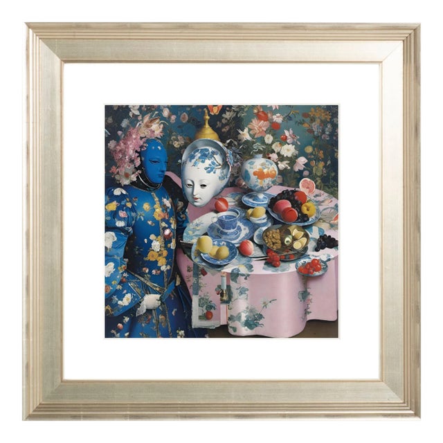 Tuxedo Park Print Shop Porcelain Couple, Framed For Sale