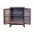 Wood Vintage Chinoiseries Brick Red & Stone Inlay Graphic Credenza Cabinet For Sale - Image 7 of 11