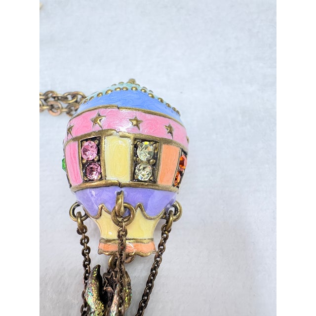 Vintage Kirk’s Folly Guardian Angel Hot Air Balloon Necklace • Mint With Tag For Sale - Image 13 of 14