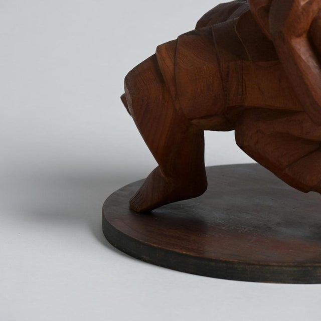 Jan Keustermans, Figurative Statue, 1970s, Teak For Sale - Image 18 of 18