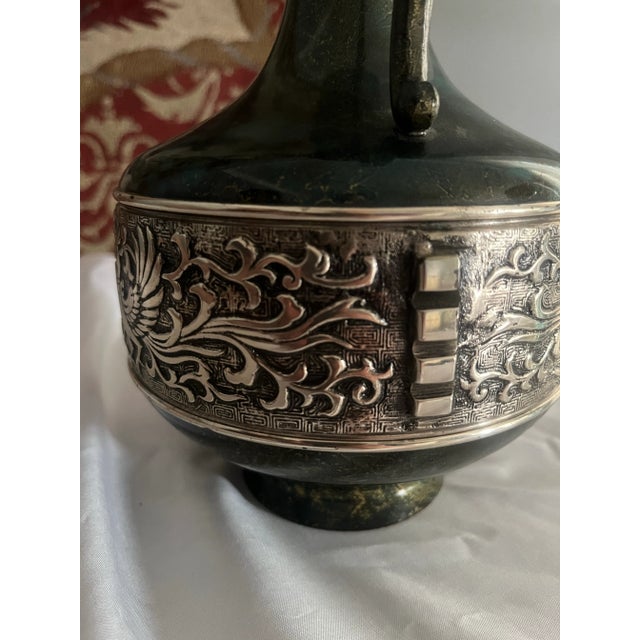 Mid 20th Century Vintage Japanese Bronze Dragon Motif Amphora Vessel For Sale - Image 5 of 8