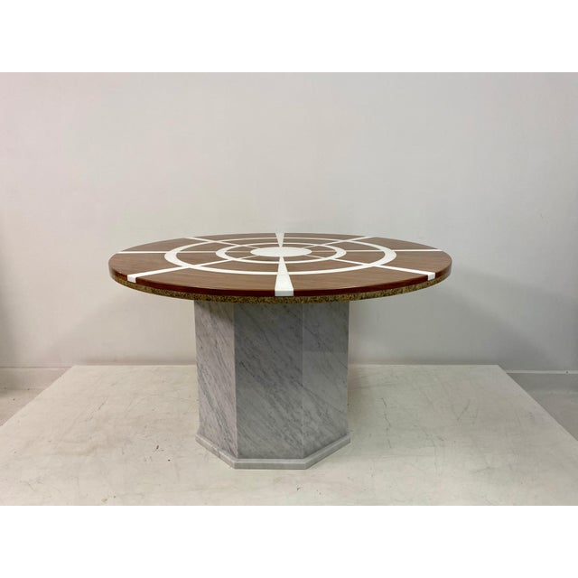Vintage Red and White Marble Dining Table, 1970s For Sale - Image 6 of 16