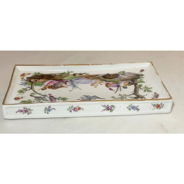 Antique Painted 1800's French Samson & Co. Porcelain Jewelry Tray Vanity Dish For Sale - Image 9 of 14