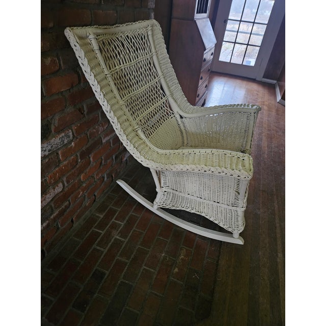 Vintage Bemis Riddell Wicker Rocking Chair For Sale - Image 4 of 10