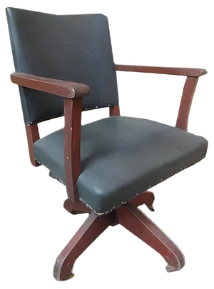 English Art & Craft Captain Swivel Desk Chair, 1920s