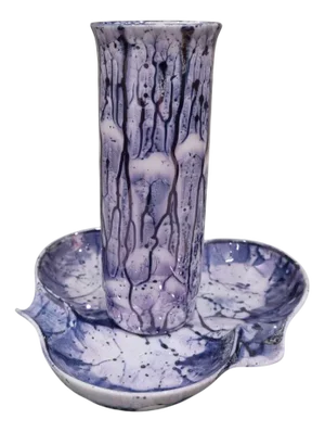 Vintage Vase and Cake Stand, 1970s, Set of 2
