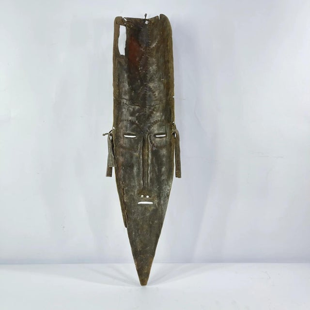 Early 20th Century Early 20th Century Marka/Bamana Embossed Metal Mask Mali For Sale - Image 5 of 6