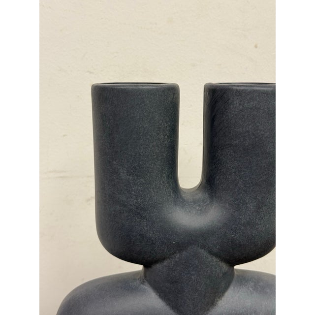 Ceramic 101 Copenhagen Cobra Double Mini Vase, Black For Sale - Image 7 of 12
