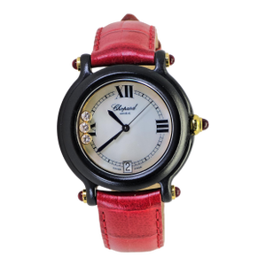 [Chopard] Chopard Happy Sports 3p Diamond Leather Red Sapphire R. 9544/9999 32mm