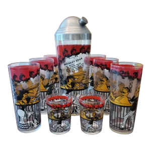 1950s Mid-Century Modern Barware Cocktail Martini Shaker Set