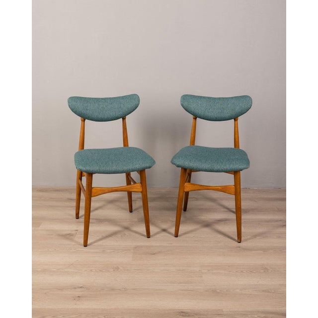 Vintage Italian Chairs in Green Fabric, 1960s, Set of 4 For Sale - Image 9 of 9