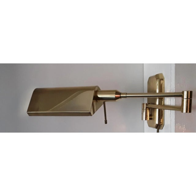 Goldenrod Vintage Adjustable Gold Colored Sconce For Sale - Image 8 of 8