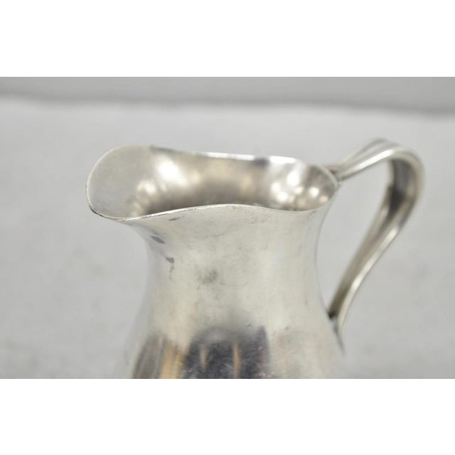 Vintage 1940s Us Navy Reed & Barton Silver Plated Soldered Small Creamer Pitcher For Sale - Image 9 of 14