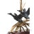 Contemporary One Theodore Alexander Brass and Burl Wood Ducks Soaring Lamp For Sale - Image 3 of 8