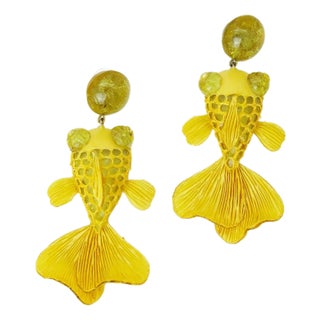 KOÏ, Pendant earrings, Yellow, Stud For Sale