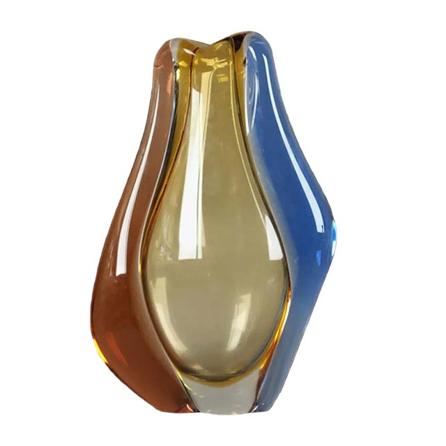 Bohemian Glass Vase by Hana Machovska for Mstisov Glassworks, 1950s For Sale