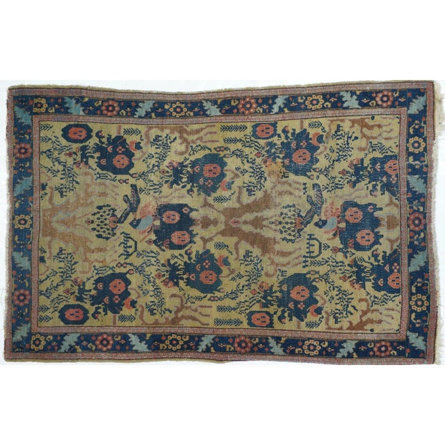 Textile Late 18th Century Antique Senneh -One Of Pair Rug 3'1'' x 4'9'' For Sale - Image 7 of 12
