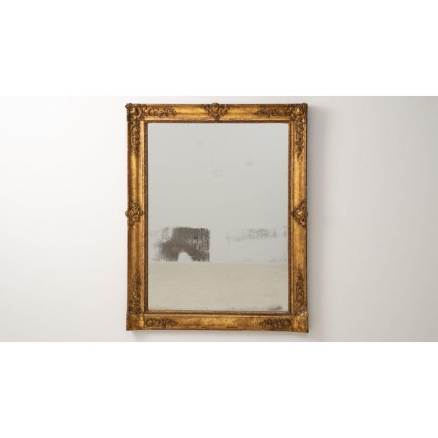 19th Century 19th Century France Gold Wood Mirror For Sale - Image 5 of 9