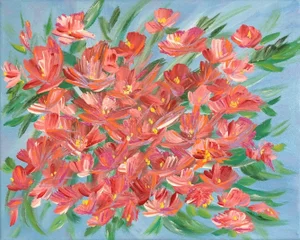 "Flowering 8" Contemporary Original Botanical Still Life Painting by Deb Bossert